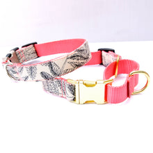 Load image into Gallery viewer, Botanica Leaf Print Canvas Martingale Dog Collar