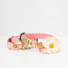 Load image into Gallery viewer, Lulu Pink Floral Voile Dog Collar
