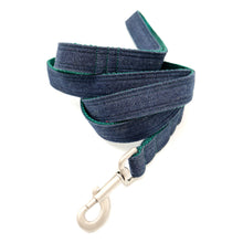 Load image into Gallery viewer, Railroad Denim Dog Dog Leash - Two Styles Blue Jean/Striped