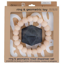Load image into Gallery viewer, Dexypaws 2 Piece Aggressive Ring and Geometric Treat Dispenser Set