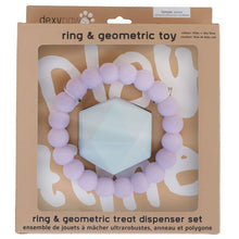 Load image into Gallery viewer, Dexypaws 2 Piece Aggressive Ring and Geometric Treat Dispenser Set
