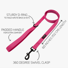 Load image into Gallery viewer, Neon Pink Dog Fabric Leash by Sassy Woof