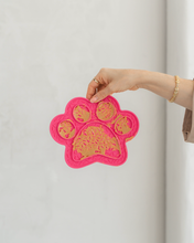 Load image into Gallery viewer, Hot Pink Paw Print Enrichment Lick Mat