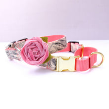 Load image into Gallery viewer, Botanica Leaf Print Canvas Martingale Dog Collar