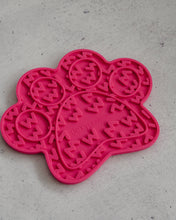 Load image into Gallery viewer, Hot Pink Paw Print Enrichment Lick Mat