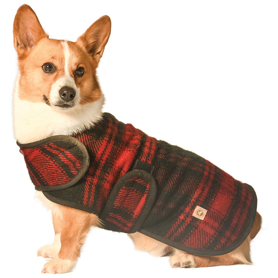 Red Plaid Dog Blanket Coat