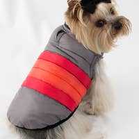 Load image into Gallery viewer, Soft Stripe Puffer Coat – Gray by Hip Doggie
