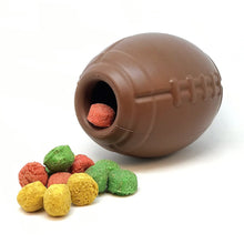 Load image into Gallery viewer, MKB FOOTBALL DURABLE RUBBER CHEW TOY AND TREAT DISPENSER - LARGE โ BROWN