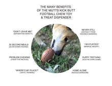 Load image into Gallery viewer, MKB FOOTBALL DURABLE RUBBER CHEW TOY AND TREAT DISPENSER - LARGE โ BROWN