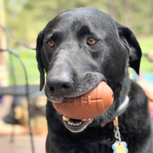 Load image into Gallery viewer, MKB FOOTBALL DURABLE RUBBER CHEW TOY AND TREAT DISPENSER - LARGE โ BROWN