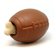 Load image into Gallery viewer, MKB FOOTBALL DURABLE RUBBER CHEW TOY AND TREAT DISPENSER - LARGE โ BROWN