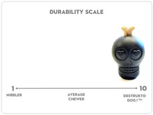 Load image into Gallery viewer, MKB SUGAR SKULL DURABLE RUBBER CHEW TOY & TREAT DISPENSER - LARGE – BLACK