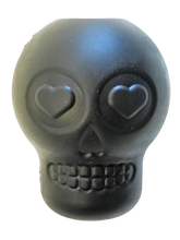 Load image into Gallery viewer, MKB SUGAR SKULL DURABLE RUBBER CHEW TOY & TREAT DISPENSER - LARGE – BLACK