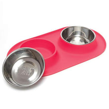 Load image into Gallery viewer, Copy of Double Silicone Feeder with Stainless Bowls, Medium, 1.5 Cups Per Bowl, 4 Colors Available