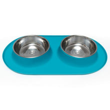 Load image into Gallery viewer, Copy of Double Silicone Feeder with Stainless Bowls, Medium, 1.5 Cups Per Bowl, 4 Colors Available