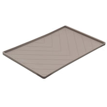 Load image into Gallery viewer, Silicone Non-Slip Dog Bowl Mat with Raised Edge and Two Sides Reinforced with Metal Rods, Large, 24" x 16", 3 Available Colors