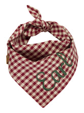 Load image into Gallery viewer, Burgundy Gingham Bandana by Puppy Riot