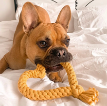 Load image into Gallery viewer, 100% Recycled Heart Dog Rope Toy