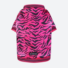 Load image into Gallery viewer, Pink Zebra Dog Bomber Jacket by Spark Paws