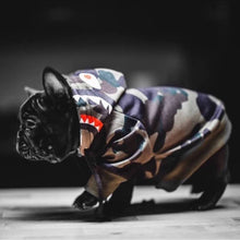 Load image into Gallery viewer, Green Camo Shark Monster Hoodie by Spark Paws