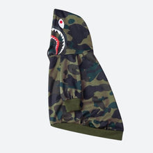 Load image into Gallery viewer, Green Camo Shark Monster Hoodie by Spark Paws