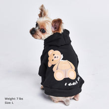 Load image into Gallery viewer, Teddy Bear Dog Hoodie - Black by Spark Paws
