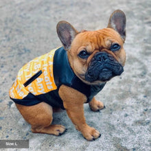 Load image into Gallery viewer, Vegan Leather Moto Vest - Yellow by Spark Paws