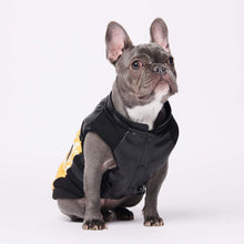 Load image into Gallery viewer, Vegan Leather Moto Vest - Yellow by Spark Paws