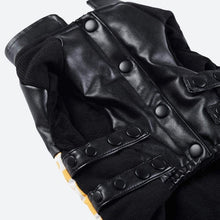 Load image into Gallery viewer, Vegan Leather Moto Vest - Yellow by Spark Paws