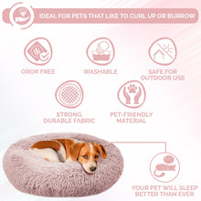 Load image into Gallery viewer, Shaggy Fur Donut Bolster Pet Bed