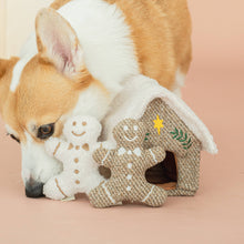 Load image into Gallery viewer, GINGERBREAD HOUSE//ENRICHMENT DOG TOY // HOLIDAY
