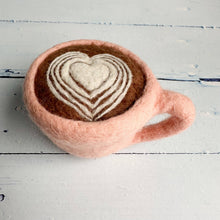 Load image into Gallery viewer, Felt Valentines Day Coffee / Latte Cup
