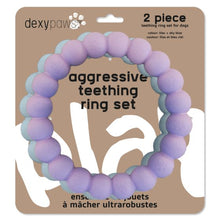 Load image into Gallery viewer, Dexypaws 2 Piece Aggressive Teething Ring Set
