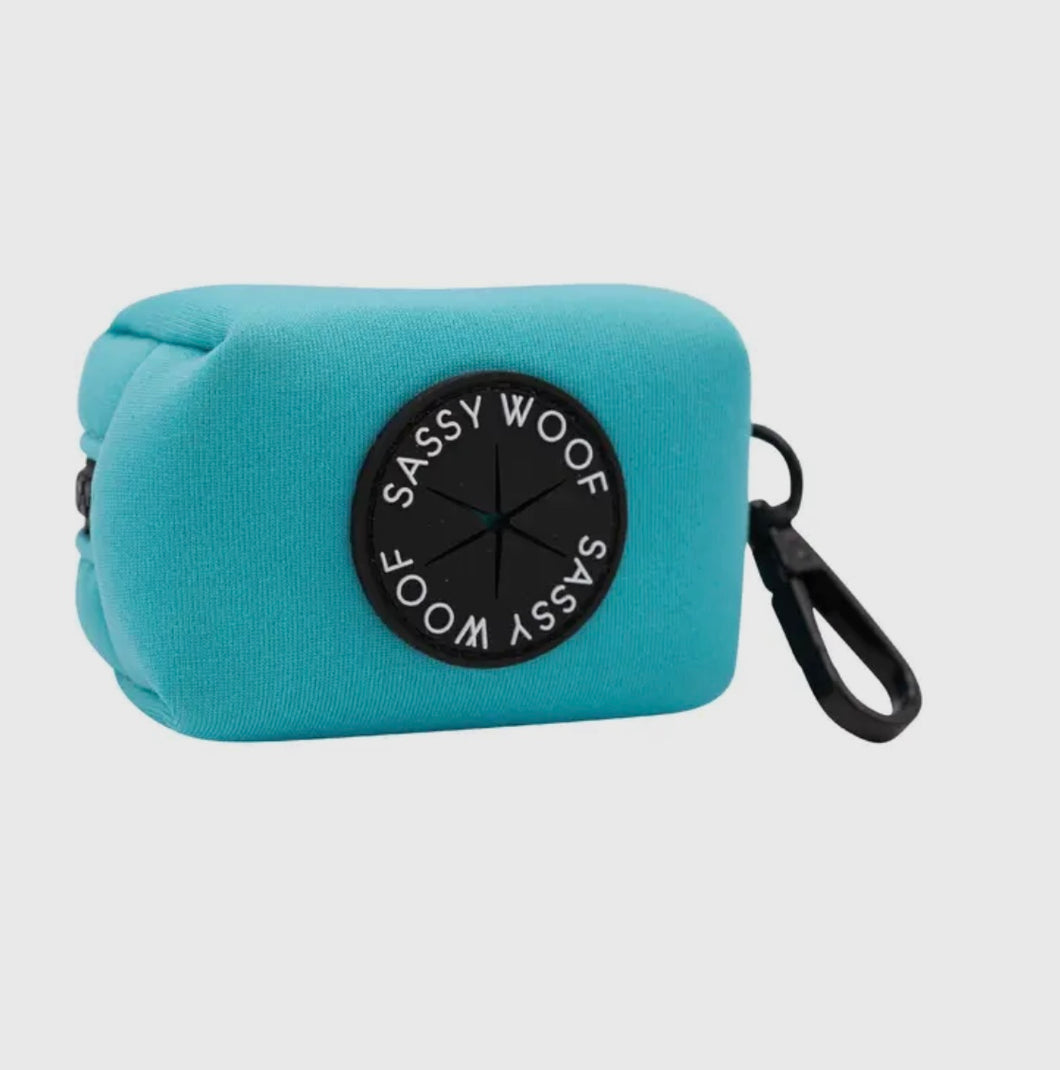 ‘Neon Blue' Dog Waste Bag Holder by Sassy Woof