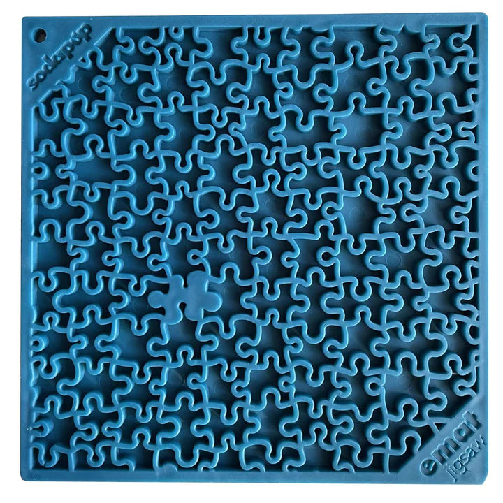 Licking Mat- Blue Jigsaw