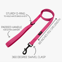 Load image into Gallery viewer, Neon Pink Dog Fabric Leash by Sassy Woof
