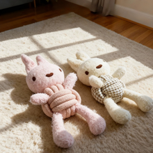 Load image into Gallery viewer, Squeaky Rope Buddies| Sustainable | Handcrafted | Dog Toys
