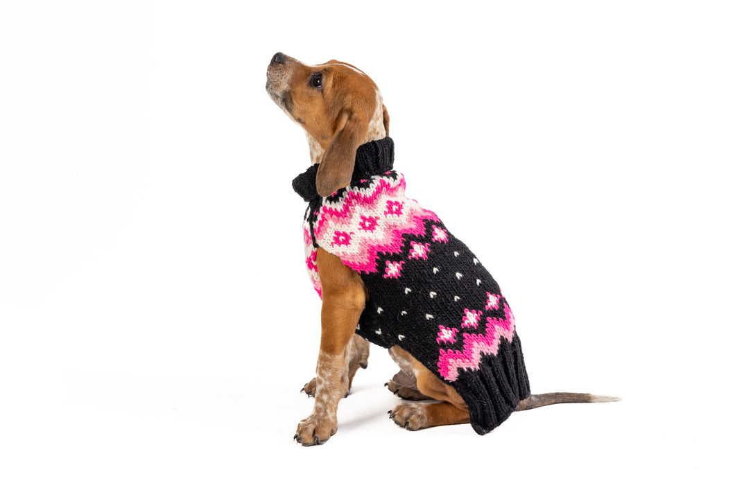 Chilly Dog Sweaters – Cable Knit Wool - Arctic Pink