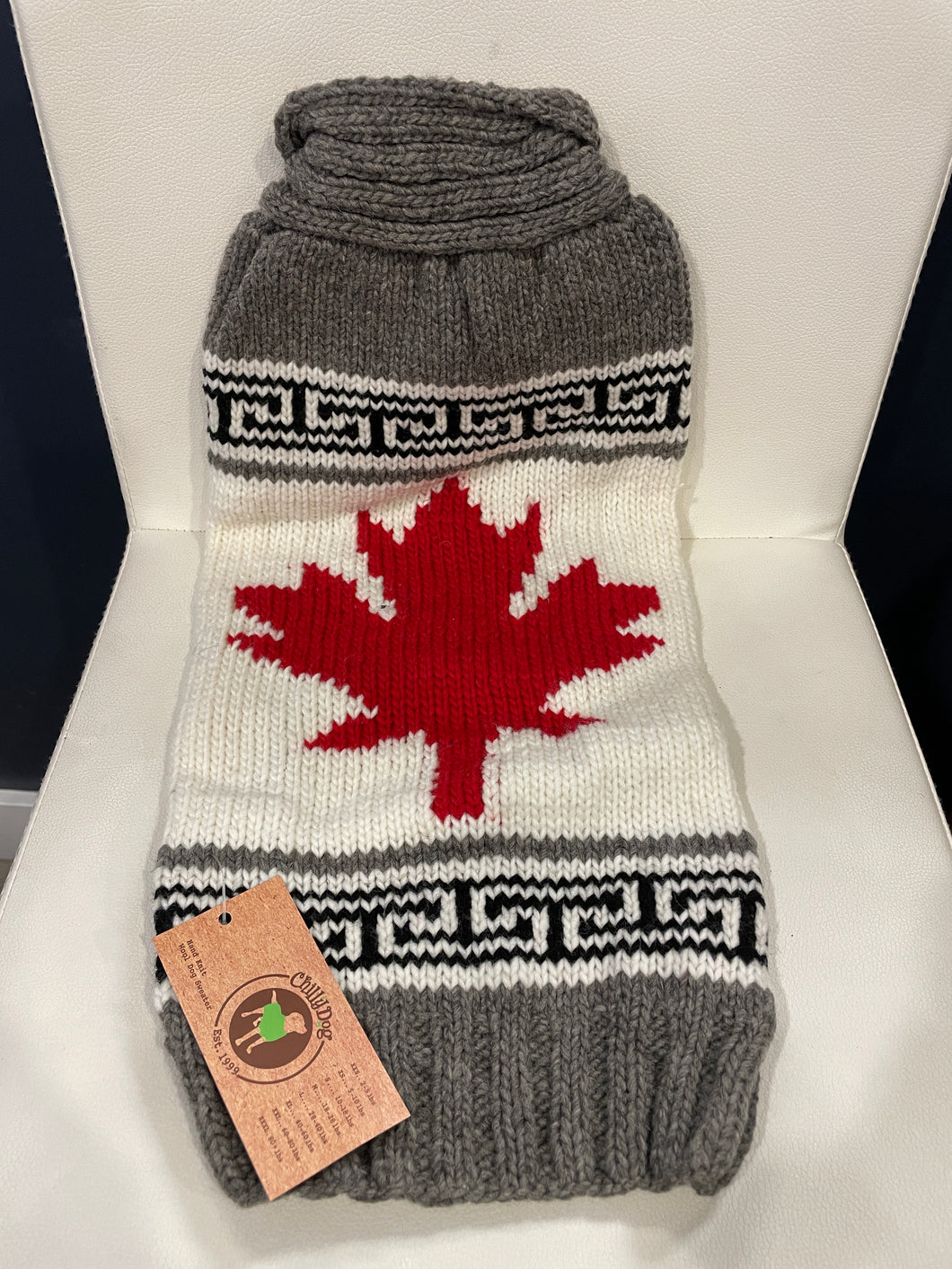 Chilly Dog Sweaters – Cable Knit - Maple Leaf