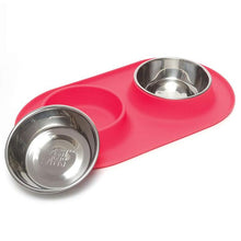Load image into Gallery viewer, Copy of Double Silicone Feeder with Stainless Bowls, Medium, 1.5 Cups Per Bowl, 4 Colors Available
