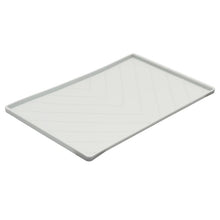 Load image into Gallery viewer, Silicone Non-Slip Dog Bowl Mat with Raised Edge and Two Sides Reinforced with Metal Rods, Large, 24&quot; x 16&quot;, 3 Available Colors
