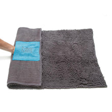 Load image into Gallery viewer, Microfiber Drying Mat and Towel with Hand Pockets, Medium 36&quot; x 24&quot;, Cool Grey
