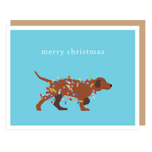Load image into Gallery viewer, Holiday Dog With Christmas Lights Boxed Set of Christmas Cards
