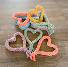 Load image into Gallery viewer, 100% Recycled Heart Dog Rope Toy
