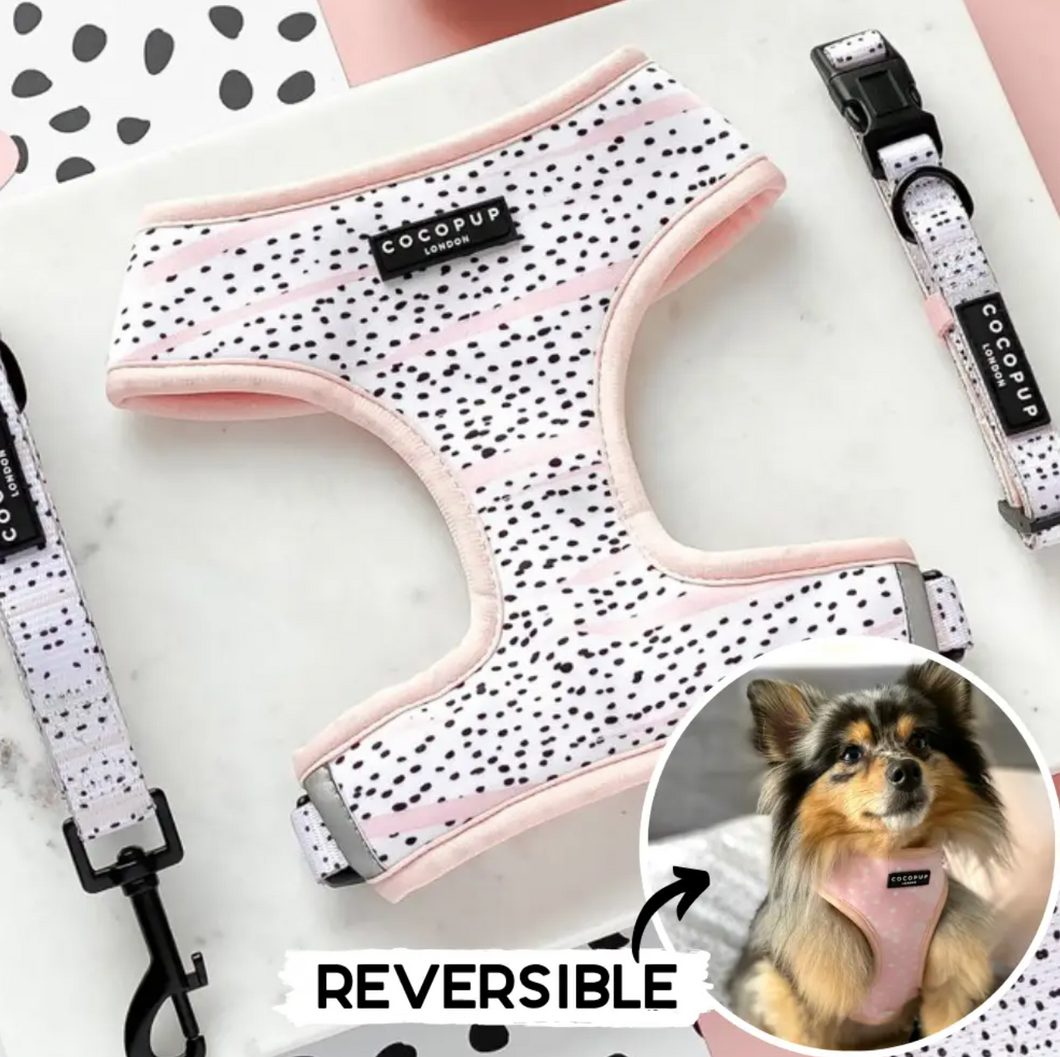 Pink Dalmatian Reversible Harness