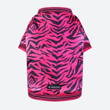 Load image into Gallery viewer, Pink Zebra Dog Bomber Jacket by Spark Paws
