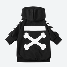 Load image into Gallery viewer, &quot;WOOF&quot; Dog Hoodie - Black &amp; Reflective by Spark Paws

