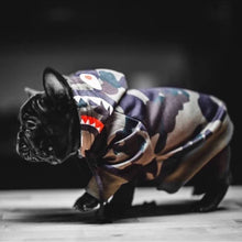 Load image into Gallery viewer, Green Camo Shark Monster Hoodie by Spark Paws
