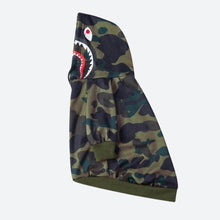 Load image into Gallery viewer, Green Camo Shark Monster Hoodie by Spark Paws
