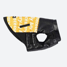 Load image into Gallery viewer, Vegan Leather Moto Vest - Yellow by Spark Paws
